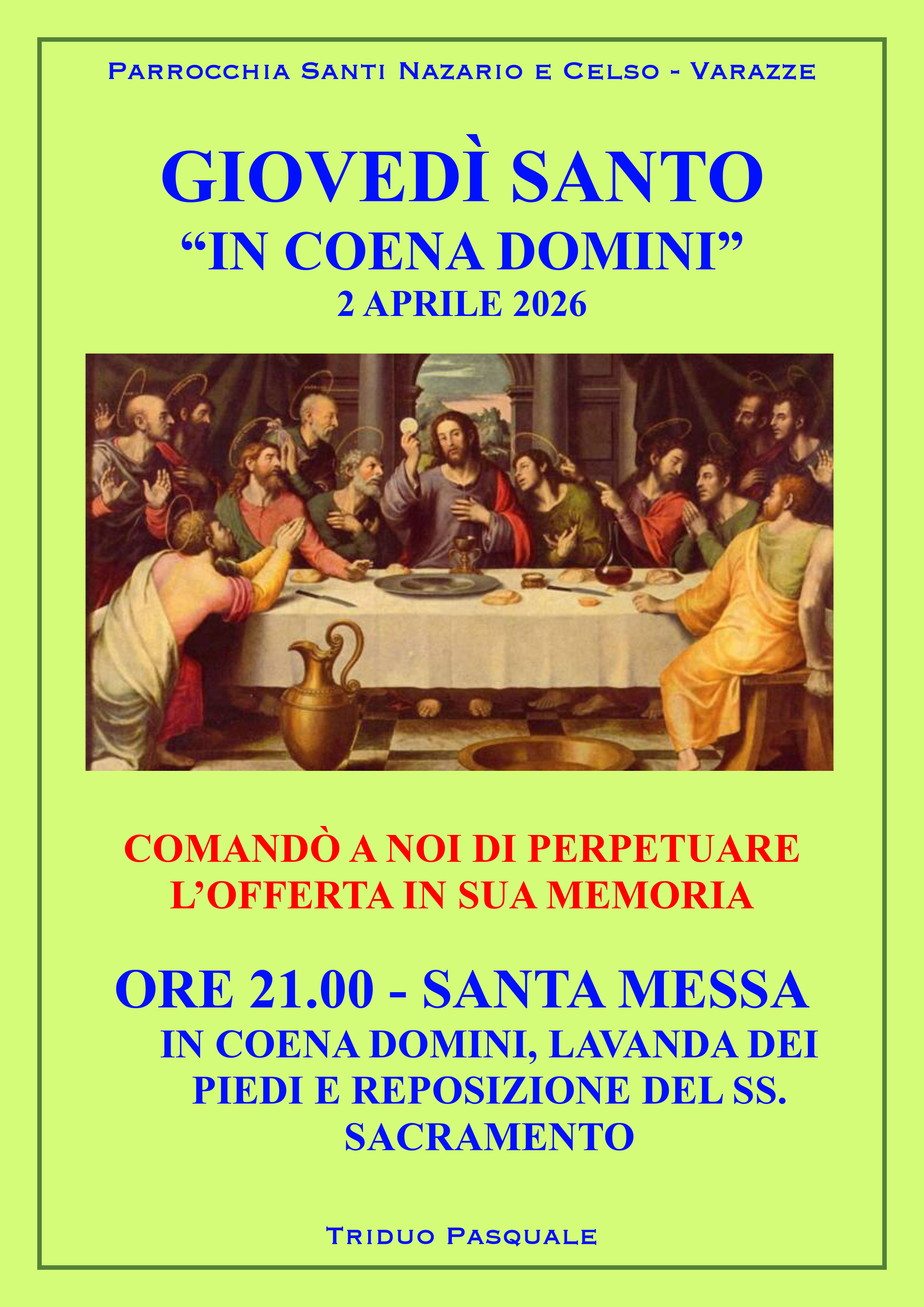 Locandina Giovedì Santo Varazze 2026