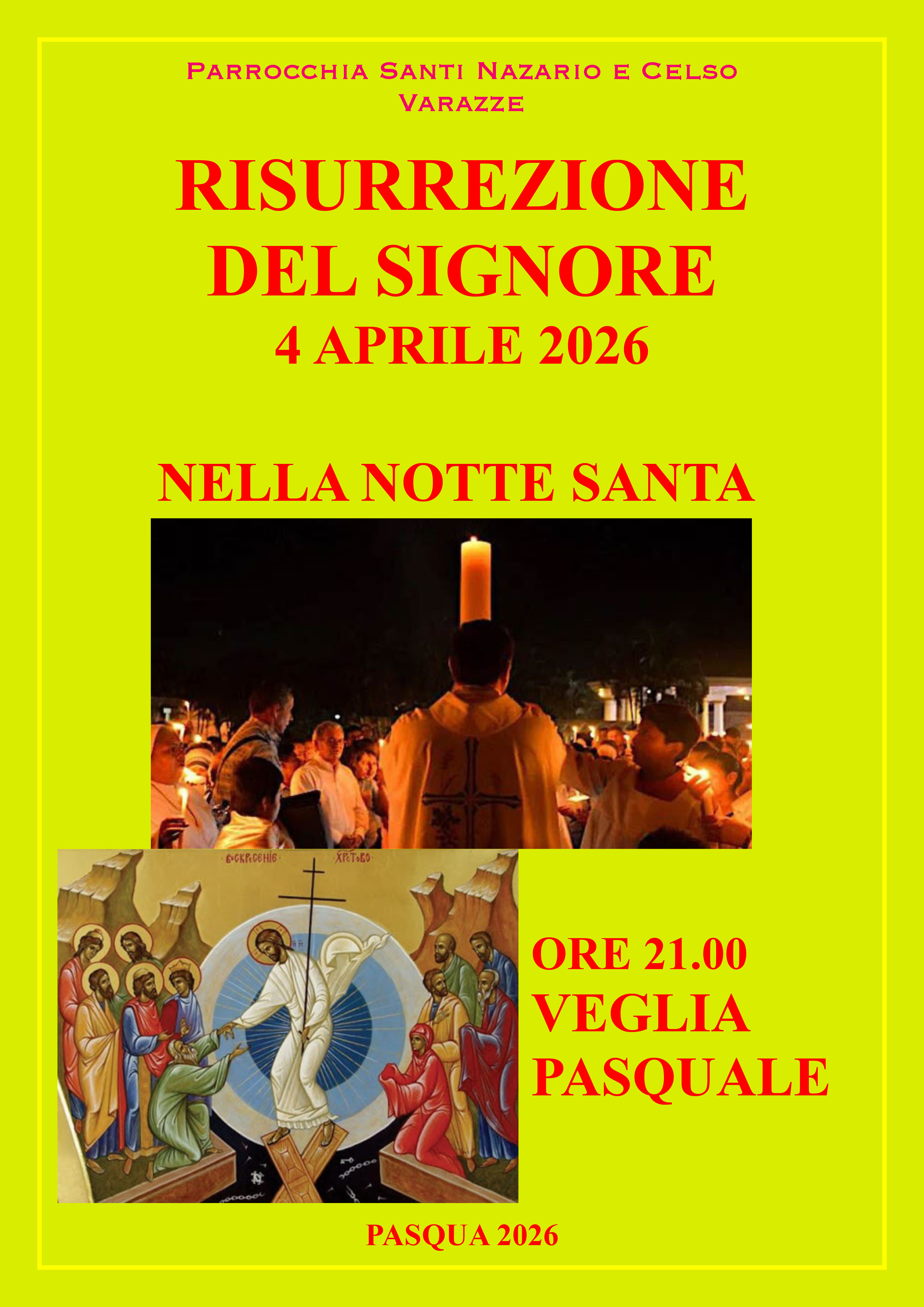 Locandina Veglia Pasquale Varazze 2026